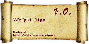 Vághi Olga névjegykártya